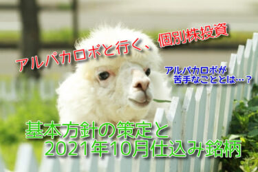【アルパカロボ（Alpaca ROBO）】基本方針の策定と2021年10月仕込み銘柄